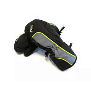 Head Jr. Ski Mittens Child Size S/P Black Grey Dayglo